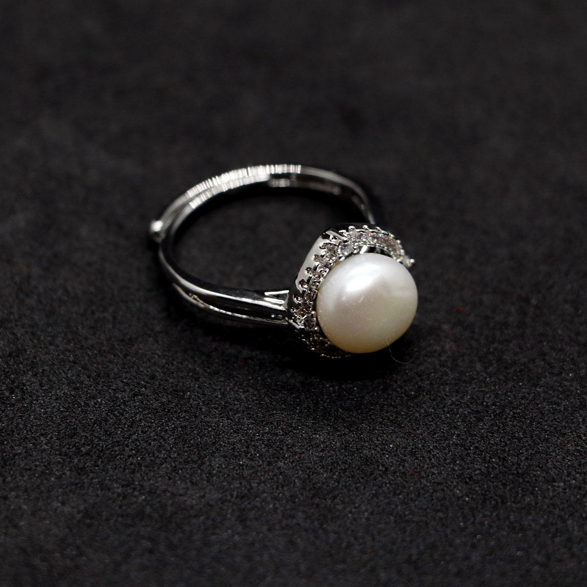 Certified Round Shape Pearl Ring, Moti Gemstone Ring - Shraddha Shree Gems